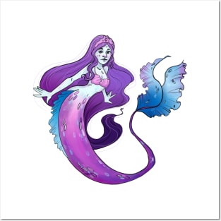 Purple Mermaid Posters and Art